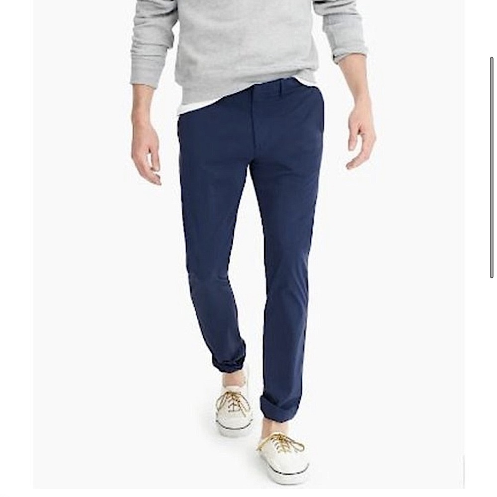 J. Crew 484 slim fit stretch tech pant in navy blue 34 x 34 travel casual